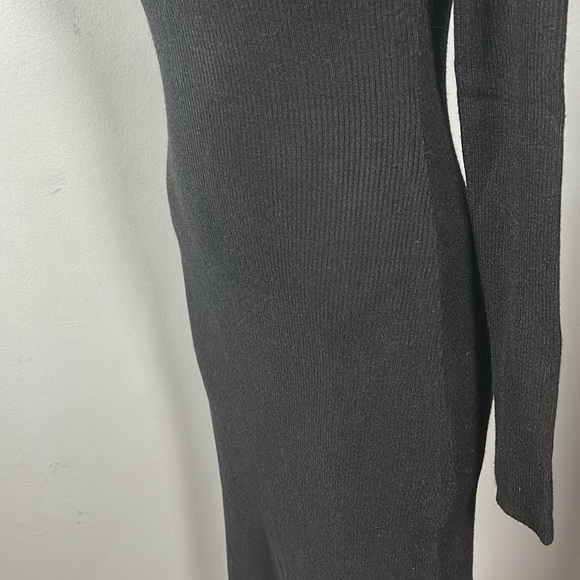 Mango Women’s Black Soft Stretchy Rib Body-con Dress size 10 - Picture 10 of 13